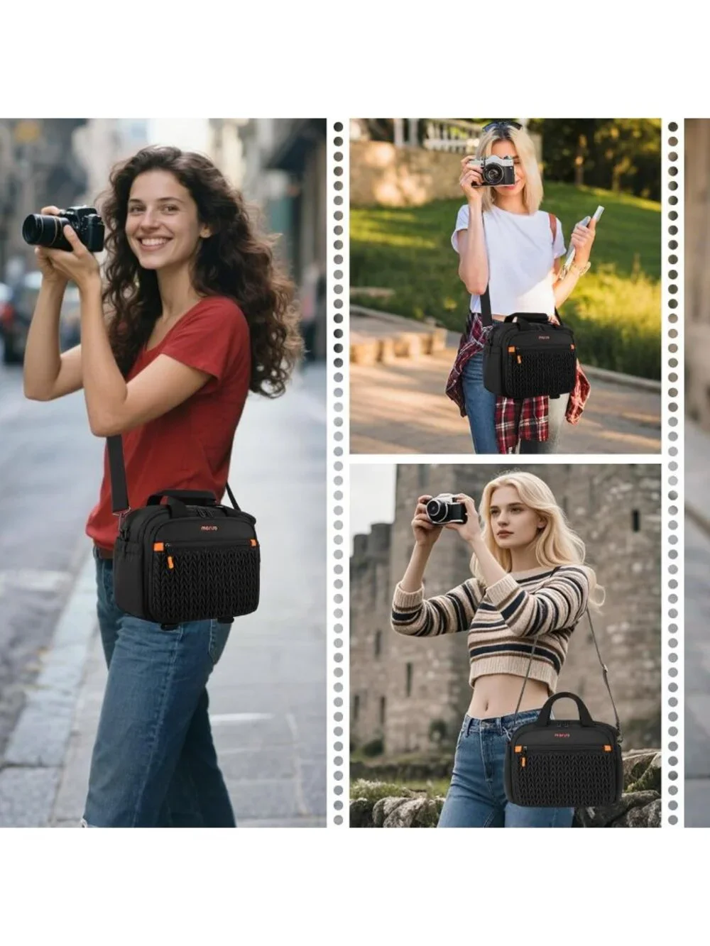 Stylish Black DSLR/SLR/Mirrorless Camera Shoulder Bag - Perfect for Photography
